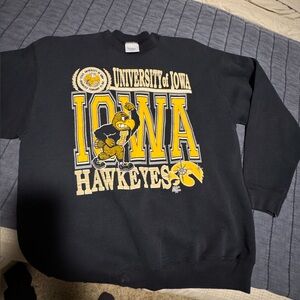 Vintage University of Iowa Hawkeyes Black Crewneck
